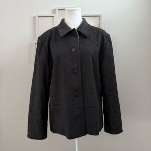 Simons | vintage women's petite small-med Charcoal blazer jacket wool blend